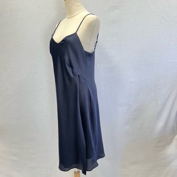 Banana Republic Navy Blue Cascade Slip Dress Size 8 Knee Length - Picture 11 of 14